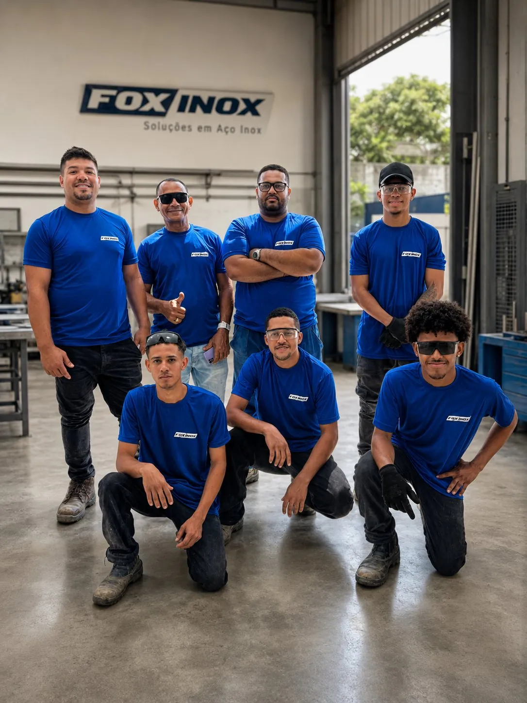 Equipe da Fox Inox Metalúrgica na fábrica em Feira de Santana - BA